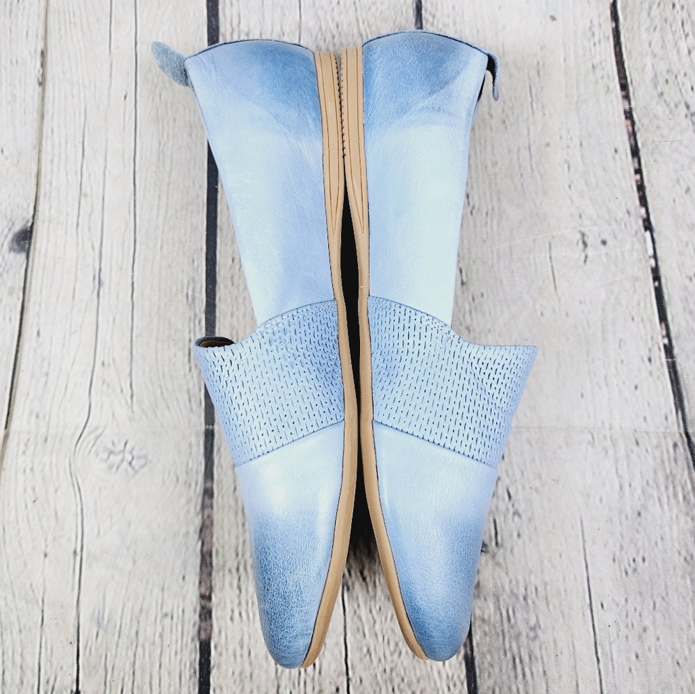 Bueno Light Blue Leather Ballet Flats. Size 38. - Picture 2 of 10